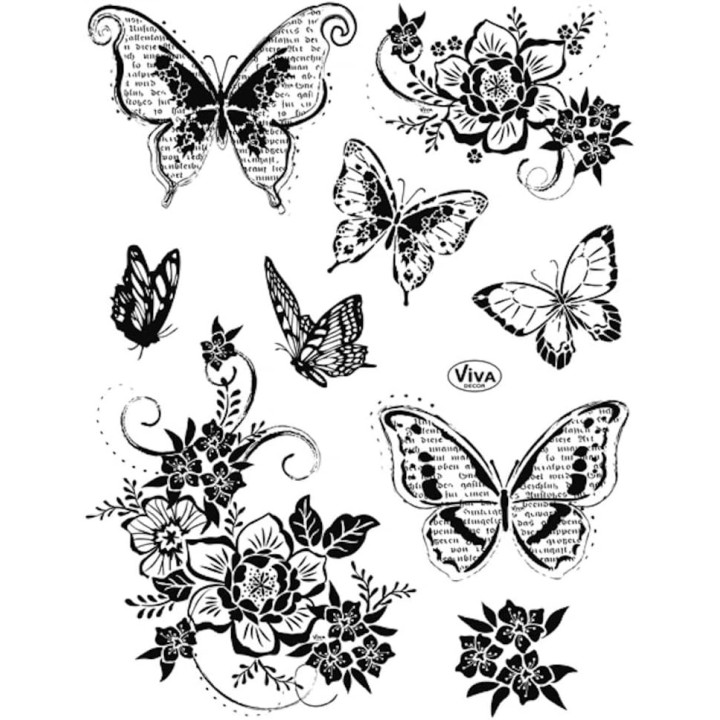 Viva Decor - Clear Stamp - Flowers and Butterflies 2