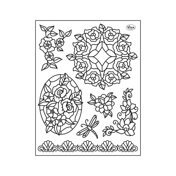 Viva Decor - Clear Stamp - Tiffany style with dragonfly