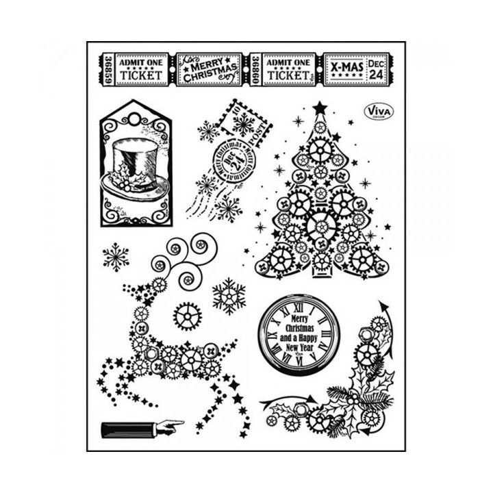 Viva Decor - Clear Stamp - Steampunk Christmas tree
