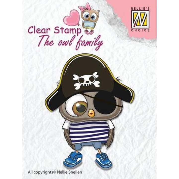 Nellie Snellen - Clear Stamp - The owl family - Pirate