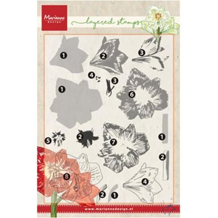 Clearstamp - Marianne Design - Layered - Amaryllis - TC0860