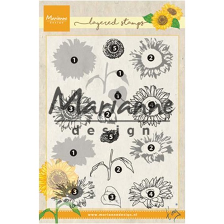 Clearstamp - Marianne Design - Layered - Sunflower - TC0865