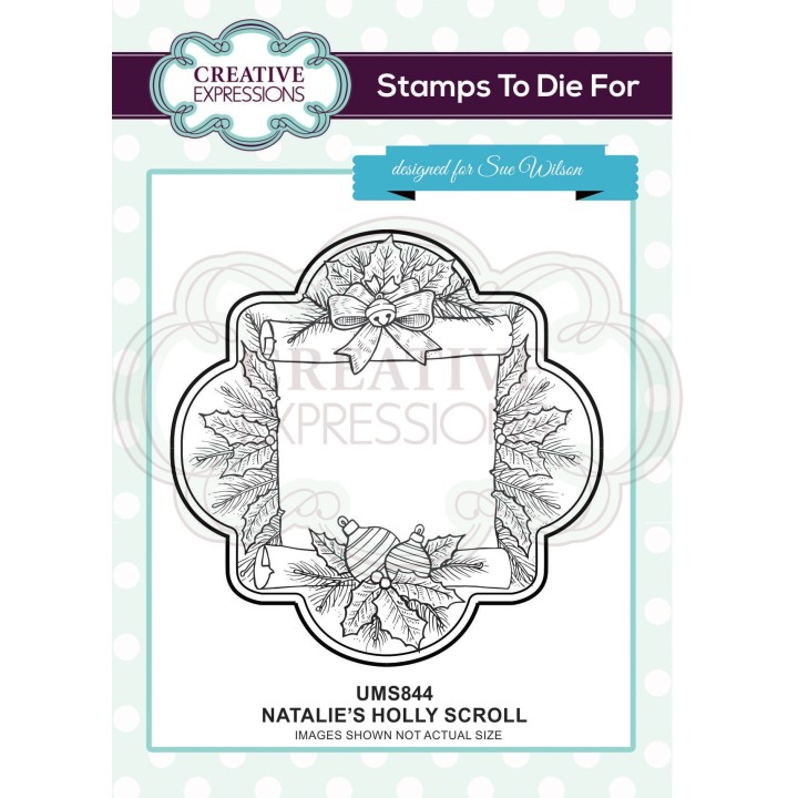 Clear Stamps - Creative Expressions - Natalie's Holly Scroll