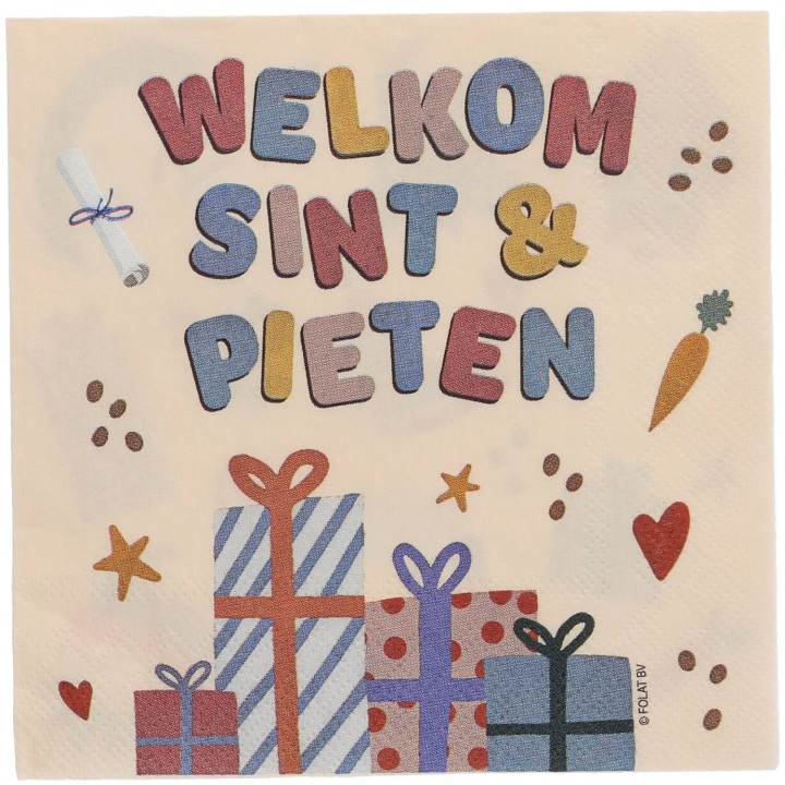 Folat - cocktail Napkins - Welkom Sint & Pieten
