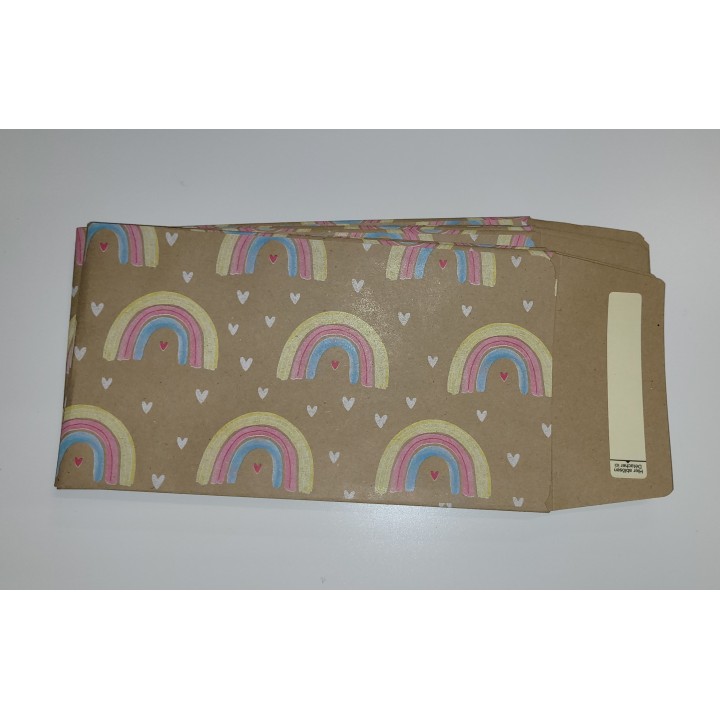 Stewo - Cadeauzakje 12x22cm - Regenboog - Bruin - Chilly