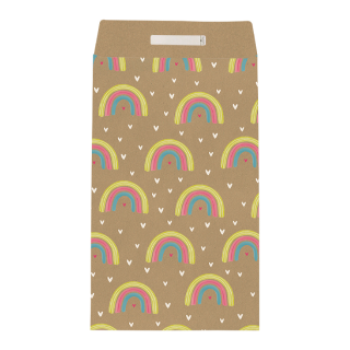 Stewo - Cadeauzakje 12x22cm - Regenboog - Bruin - Chilly