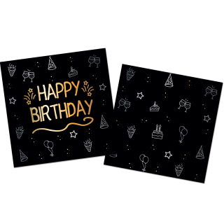 Lunch servetten - Shining Glam Happy birthday