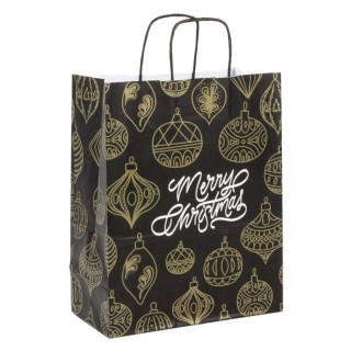 Gift Bags - Christmas - Black - Gold - A4