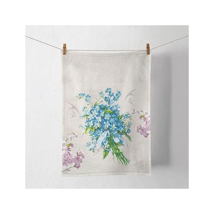 Tea towel - Laura - Blue flowers - Ambiente