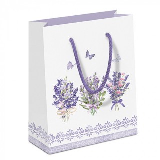 Ambiente - Gift bag - Lovely lavender white