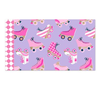 HOP - Cadeauzakje 17x25 cm - Roller Skates Lilac - Check Pink
