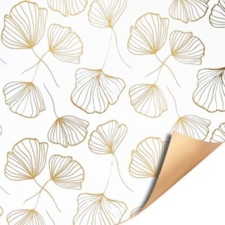 Wrapping Paper 30 cm - 200 m - Celebrate Nature - White - Gold