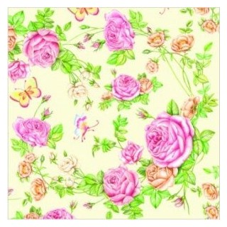 20 Papieren Cocktail Servetten - Roses from my garden - 1 pakje - PAW