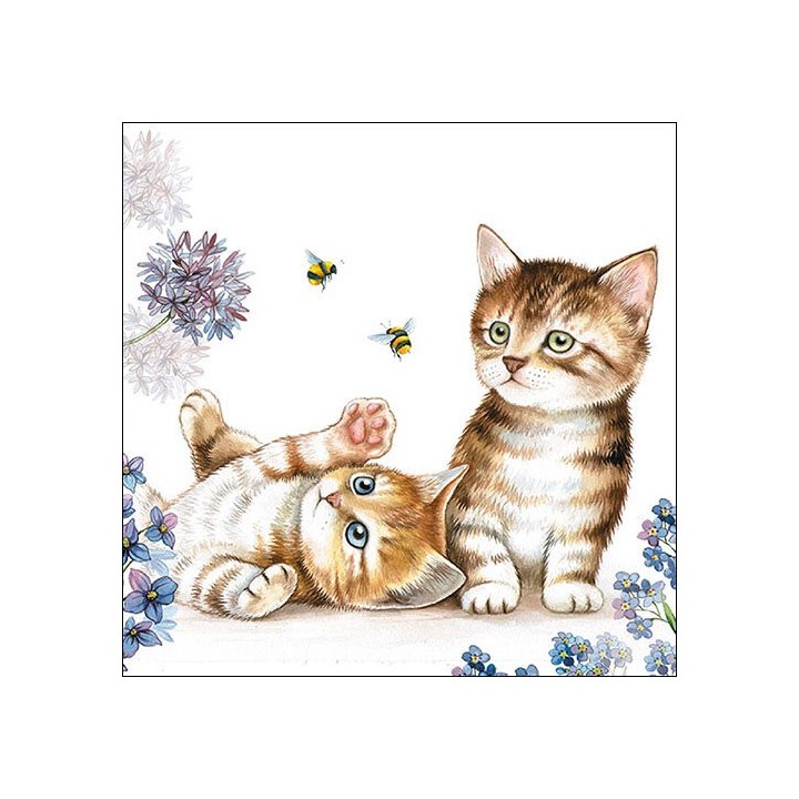 1 Pakje papieren cocktail servetten - Cats and Bees - Ambiente