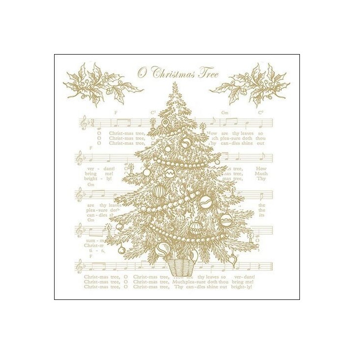 1 Pack of paper lunch napkins - O Christmas Tree Gold - Ambiente