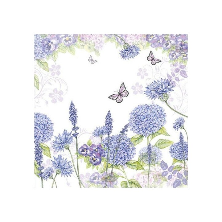 1 Pack Paper Lunch Napkins - Purple Wildflowers - Ambiente