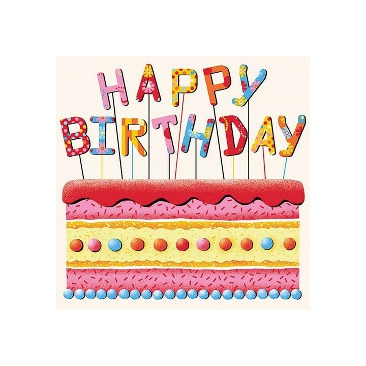 1 Pack Paper Lunch Napkins - Birthday Cake - Ambiente