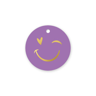 Kassaplan - Cadeaulabel - Smiley - Paars