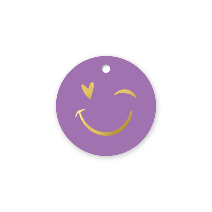 Kassaplan - Cadeaulabel - Smiley - Paars