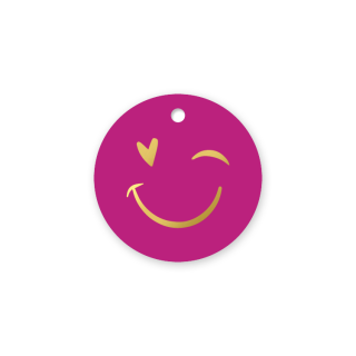 Kassaplan - Gift label - Smiley - Dark Pink | Geschenkenlaantje