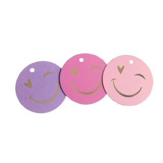 Kassaplan - Gift label - Smiley - Purple - Pink | Geschenkenlaantje