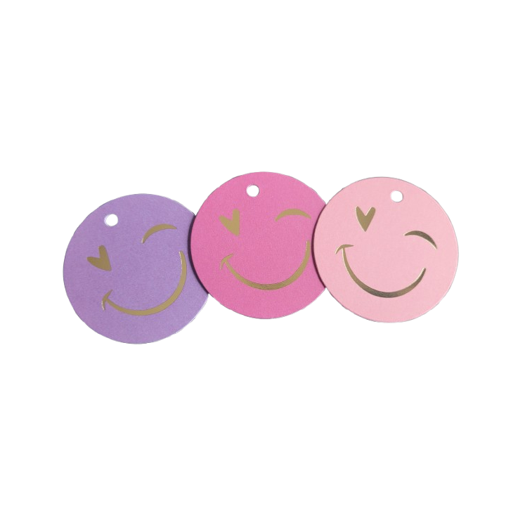 Kassaplan - Cadeaulabel - Smiley - Paars - Roze