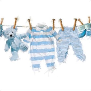 1 Pakje papieren lunch servetten - Baby Boy Clothes - Ambiente