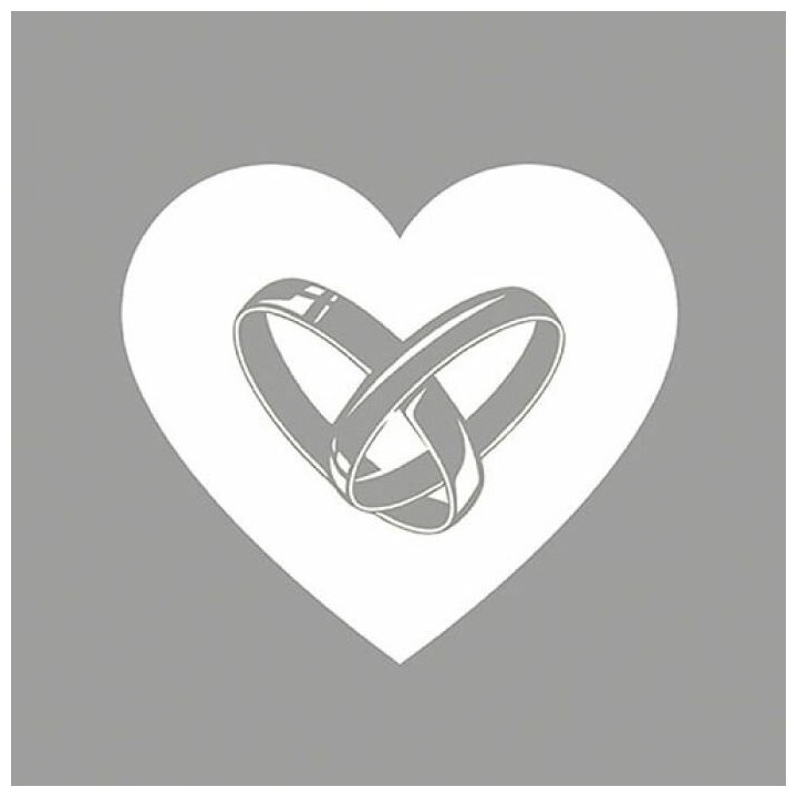 1 Pack Paper Lunch Napkins - Love Rings Silver - Ambiente