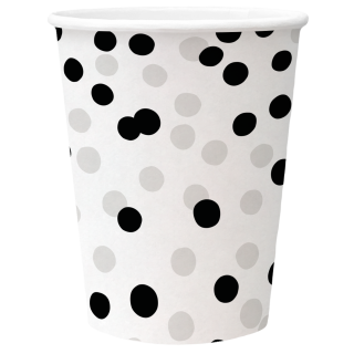 PAW - Paper cups - Confetti Silver-black