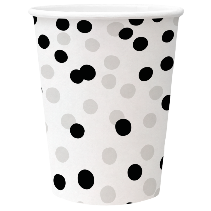 PAW - Paper cups - Confetti Silver-black