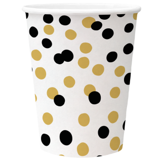 PAW - Paper cups - Confetti Gold-black