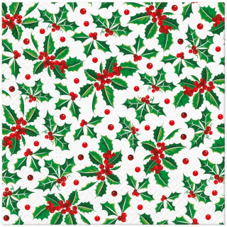 PAW - Lunch Napkins - Holly Pattern