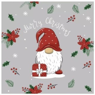 P+D - Lunch Napkins - Tomte with Gifts