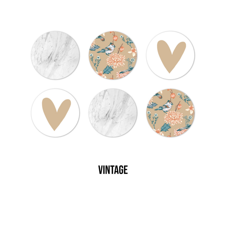 Ronde onderzetters - Vintage - Bont