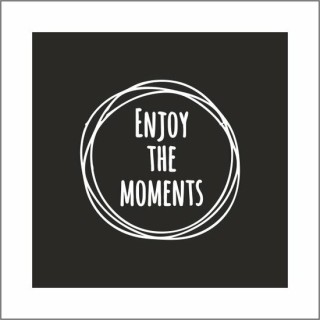 Vierkanten onderzetters - Enjoy the moments - Zwart - Mini-Art Products