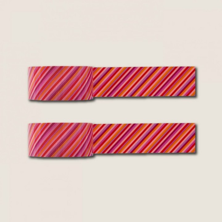 Adhesive tape - 2 rolls - Funky small stripes - 20mm wide - Wowgoods